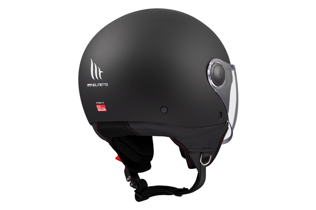 MT HELMETS STREET S SOLID A1 MATT BLACK OPEN FACE HELMET