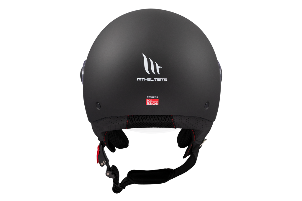 MT HELMETS من أم تي STREET S SOLID A1 MATT BLACK خوذة مفتوحة الوجه