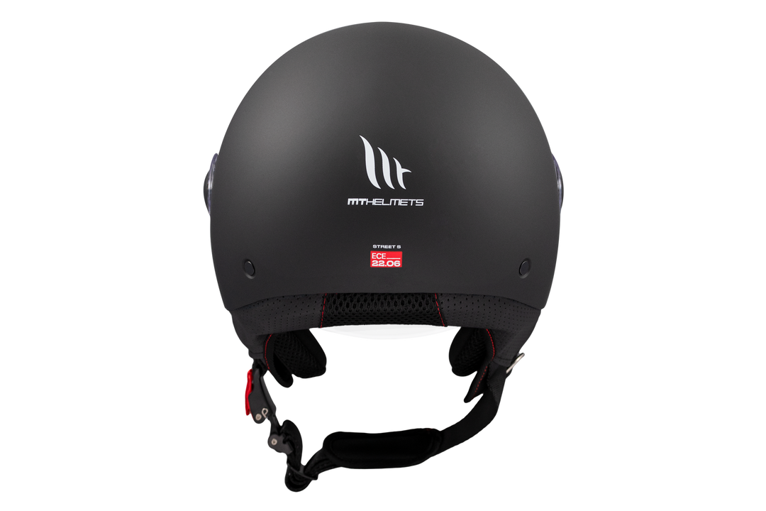 MT HELMETS STREET S SOLID A1 MATT BLACK OPEN FACE HELMET