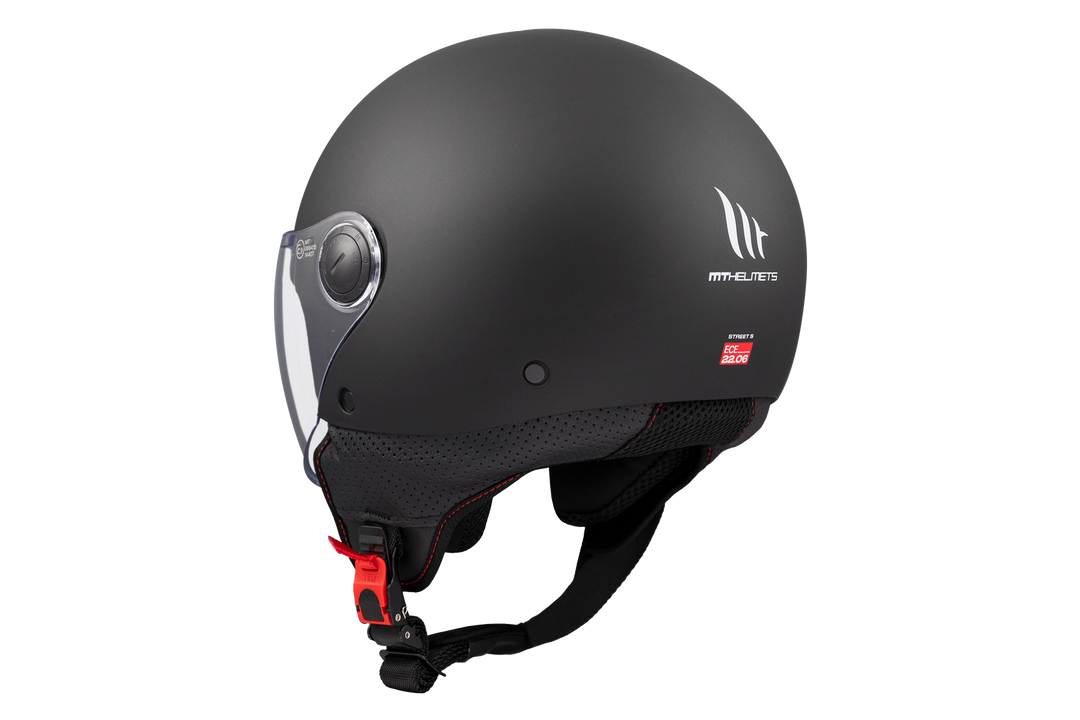 MT HELMETS STREET S SOLID A1 MATT BLACK OPEN FACE HELMET