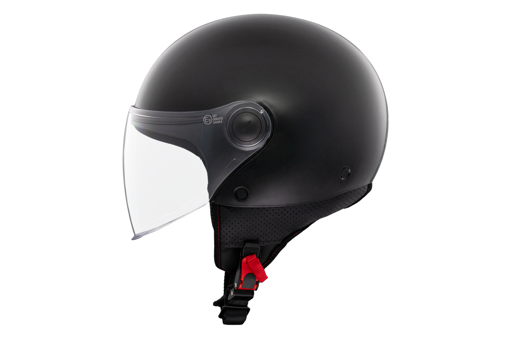 MT HELMETS من أم تي STREET S SOLID A1 GLOSS BLACK خوذة مفتوحة الوجه
