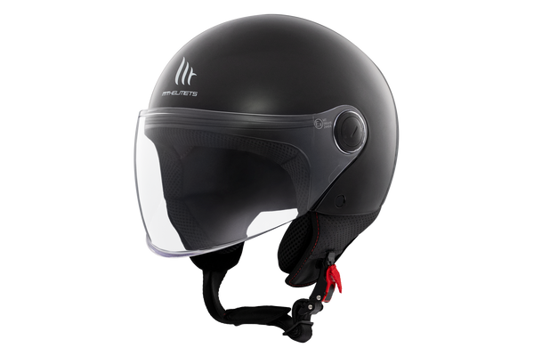 MT HELMETS STREET S SOLID A1 GLOSS BLACK OPEN FACE HELMET