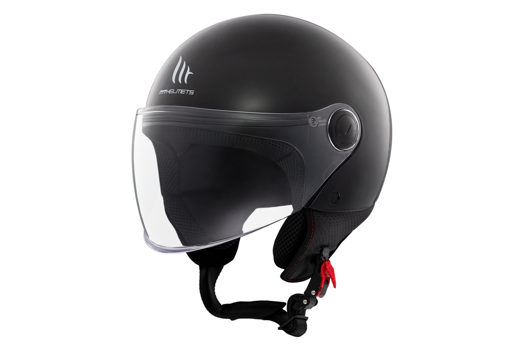 MT HELMETS من أم تي STREET S SOLID A1 GLOSS BLACK خوذة مفتوحة الوجه