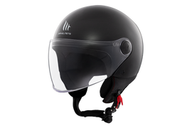 MT HELMETS STREET S SOLID A1 GLOSS BLACK OPEN FACE HELMET