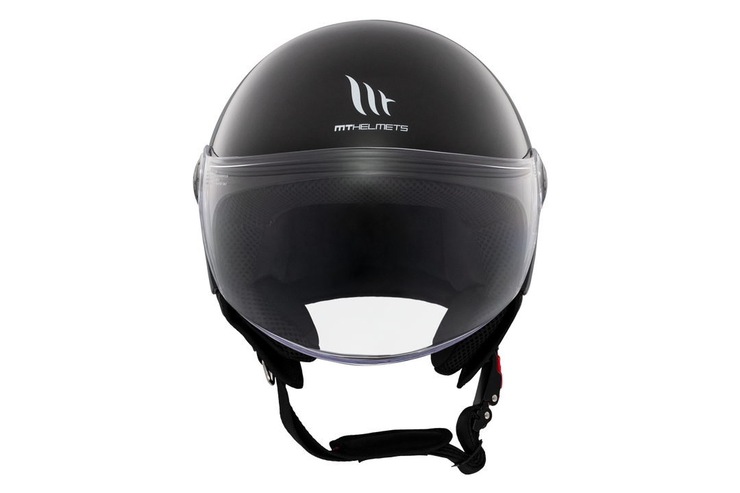 MT HELMETS STREET S SOLID A1 GLOSS BLACK OPEN FACE HELMET