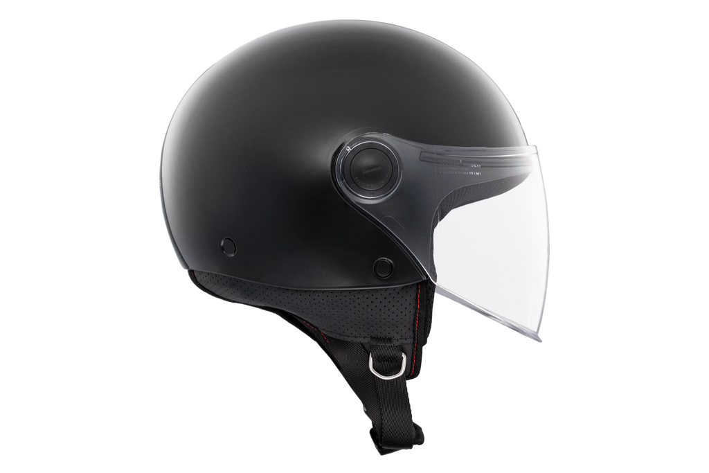 MT HELMETS من أم تي STREET S SOLID A1 GLOSS BLACK خوذة مفتوحة الوجه