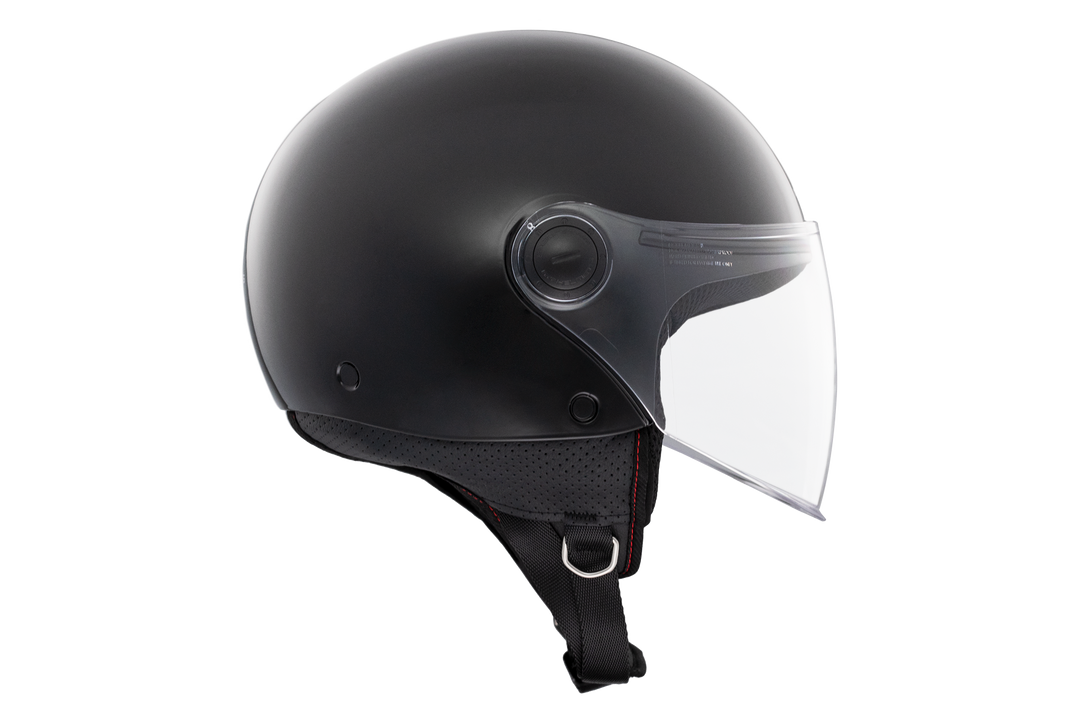 MT HELMETS STREET S SOLID A1 GLOSS BLACK OPEN FACE HELMET