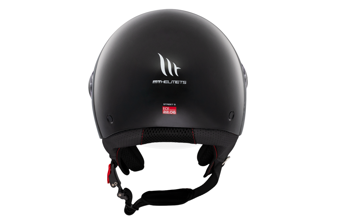 MT HELMETS STREET S SOLID A1 GLOSS BLACK OPEN FACE HELMET
