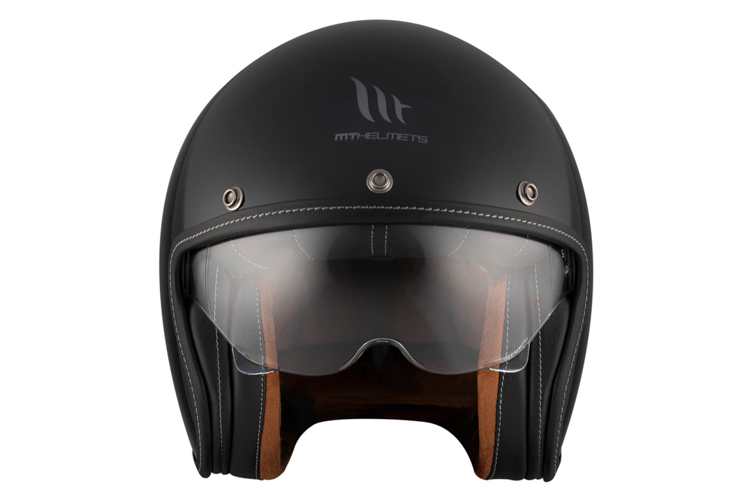 MT Le Mans 2 SV S Retro Open Face Helmet in Gloss Black – ECE 22.06 Certified