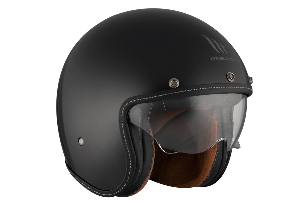 MT Le Mans 2 SV S Retro Open Face Helmet in Gloss Black – ECE 22.06 Certified