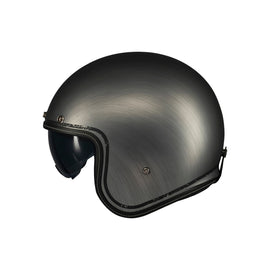 MT HELMETS LE MANS 2 SV S SCRATCHED CHROME A2 MATT OPEN FACE HELMET