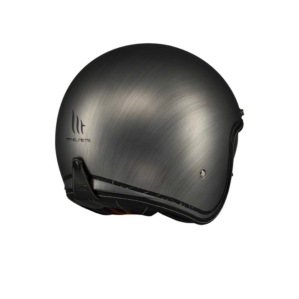 MT HELMETS من أم تي LE MANS 2 SV S SCRATCHED CHROME خوذة مفتوحة الوجه