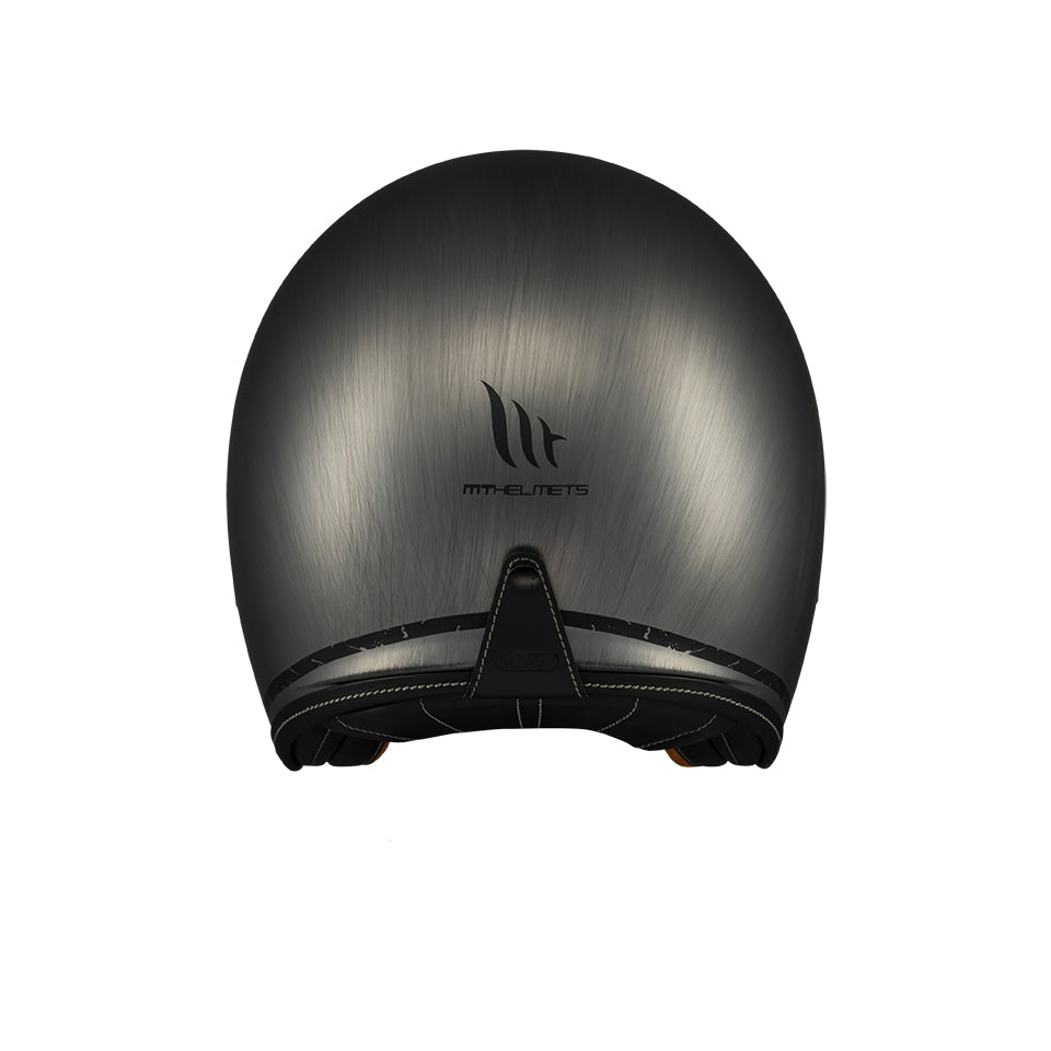 MT HELMETS LE MANS 2 SV S SCRATCHED CHROME A2 MATT OPEN FACE HELMET