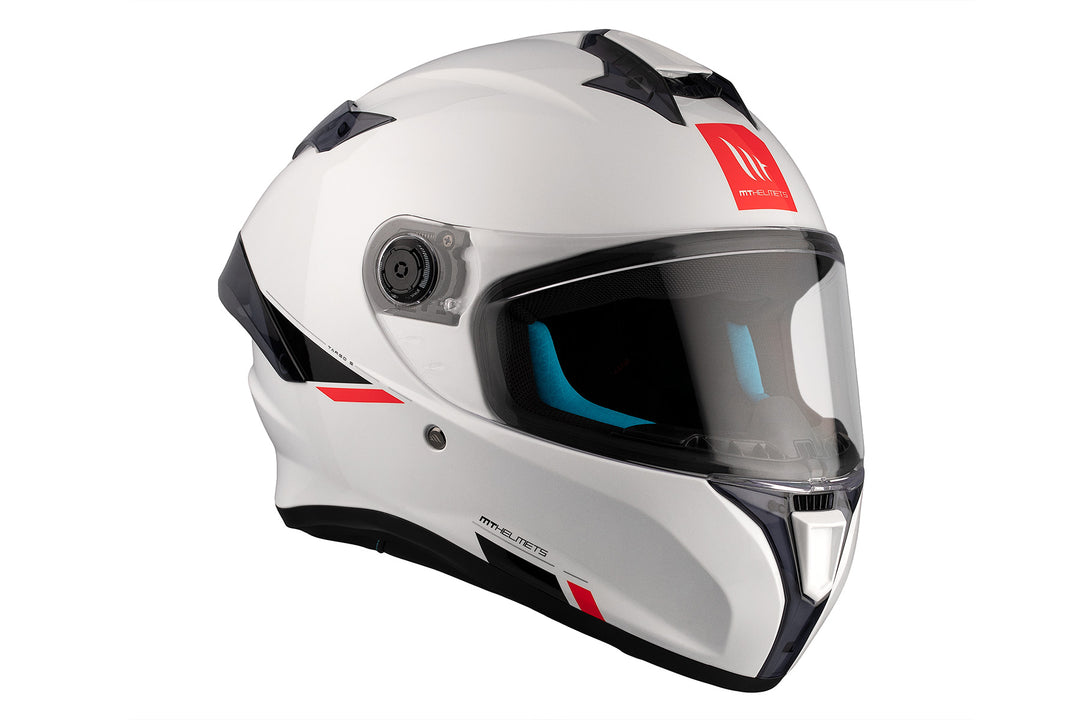 MT HELMETS TARGO S SOLID A0 GLOSS PEARL WHITE FULL FACE HELMET