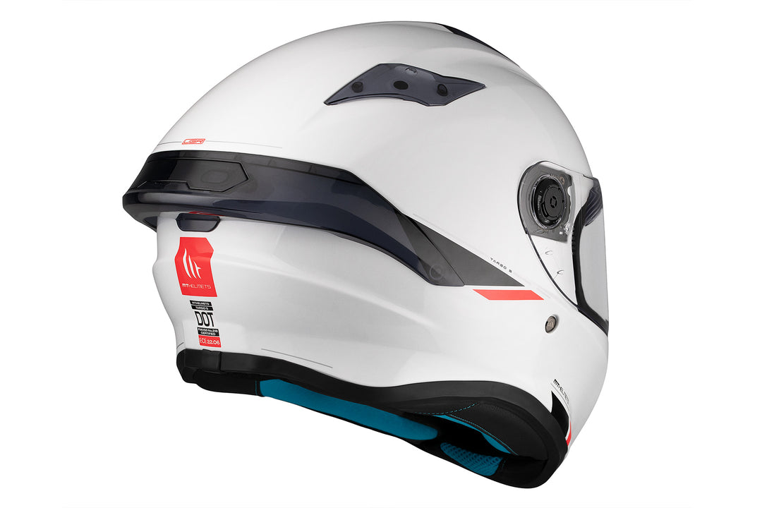 MT HELMETS TARGO S SOLID A0 GLOSS PEARL WHITE FULL FACE HELMET