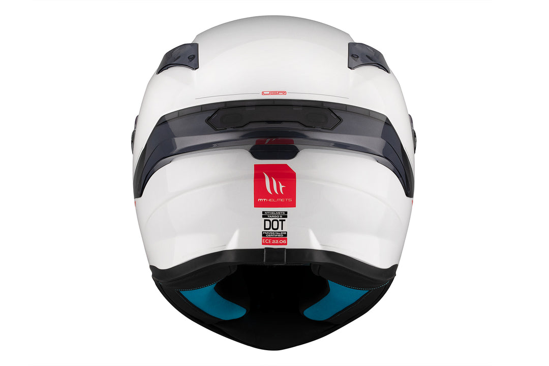 MT HELMETS TARGO S SOLID A0 GLOSS PEARL WHITE FULL FACE HELMET