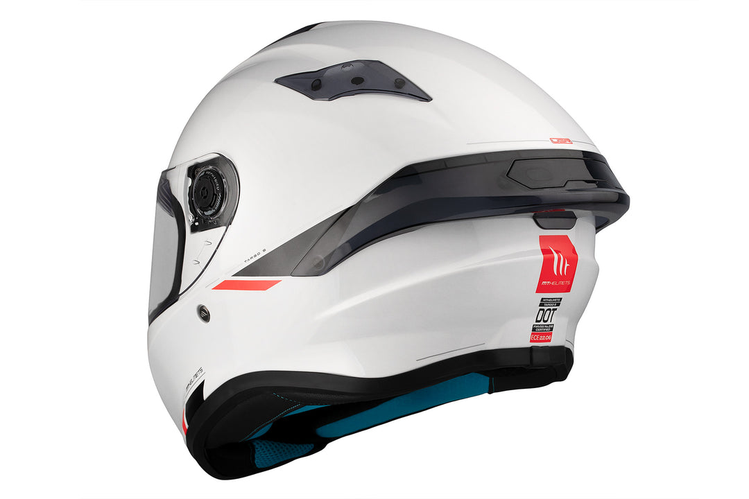 MT HELMETS TARGO S SOLID A0 GLOSS PEARL WHITE FULL FACE HELMET