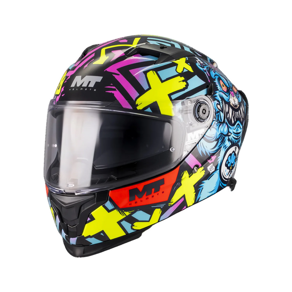 MT HELMETS من أم تي BRAKER SV CRAZY TEDDY B7 GLOSS خوذة فول فيس