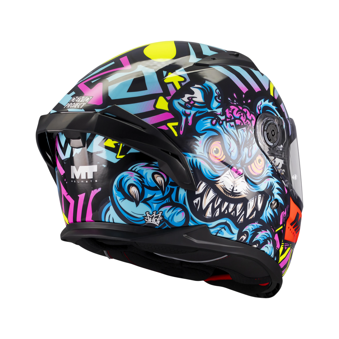 MT HELMETS من أم تي BRAKER SV CRAZY TEDDY B7 GLOSS خوذة فول فيس