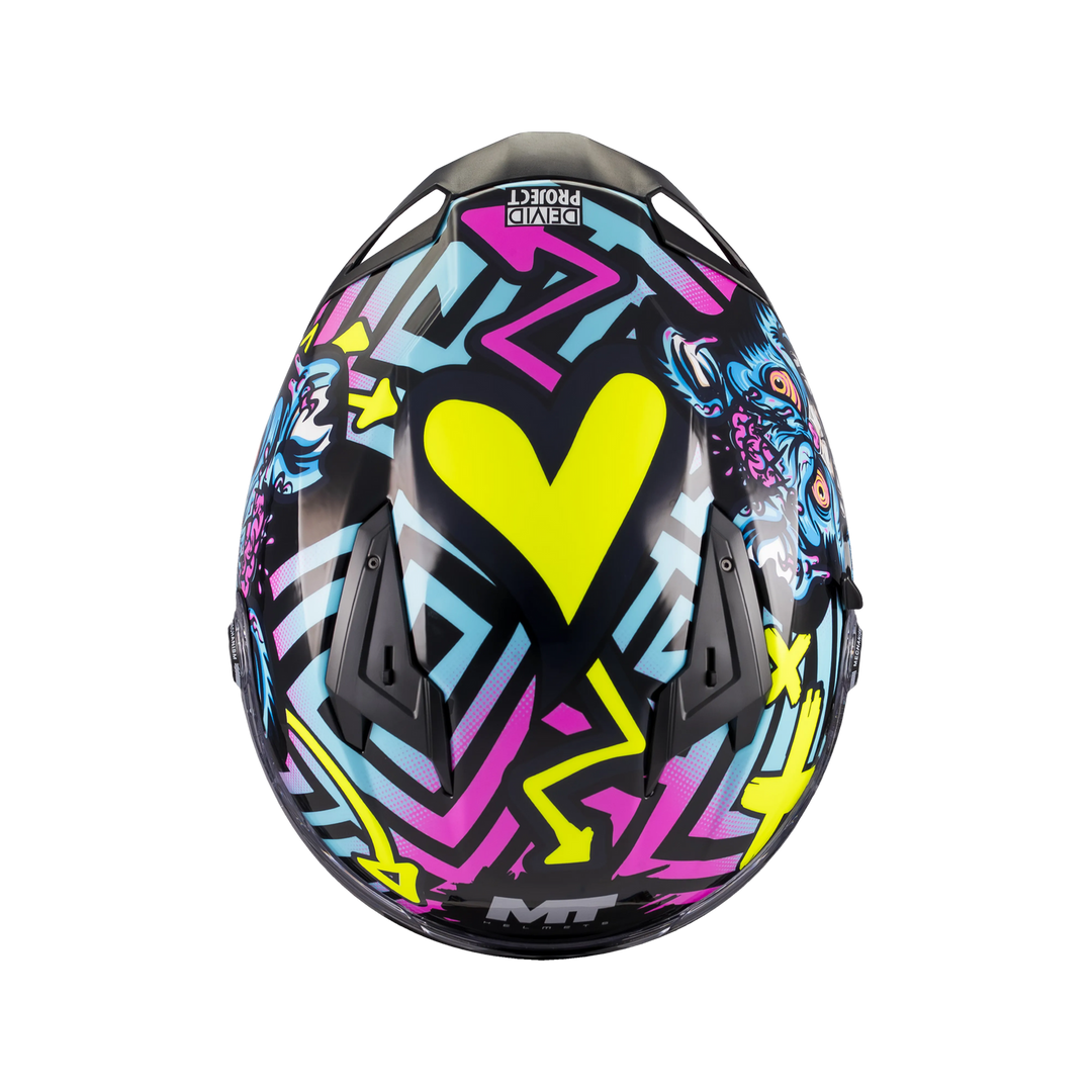 MT HELMETS من أم تي BRAKER SV CRAZY TEDDY B7 GLOSS خوذة فول فيس