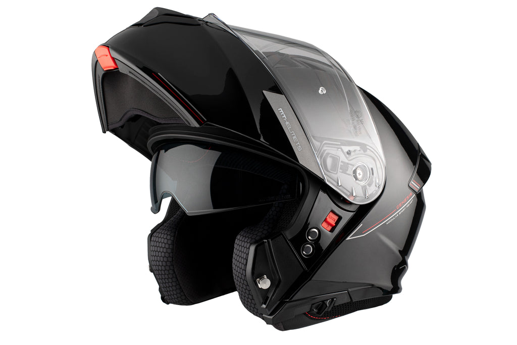 MT Genesis SV Modular Helmet – Gloss Black Flip-Up with Sun Visor