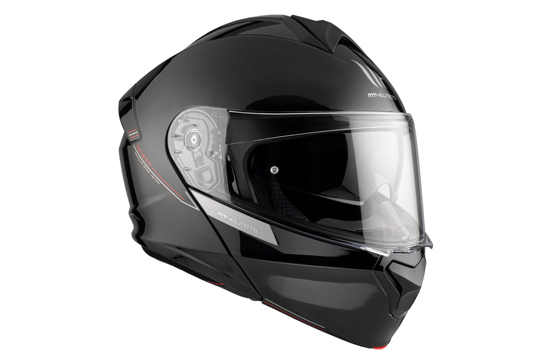 MT HELMETS GENESIS SV SOLID A1 GLOSS BLACK MODULAR HELMET 