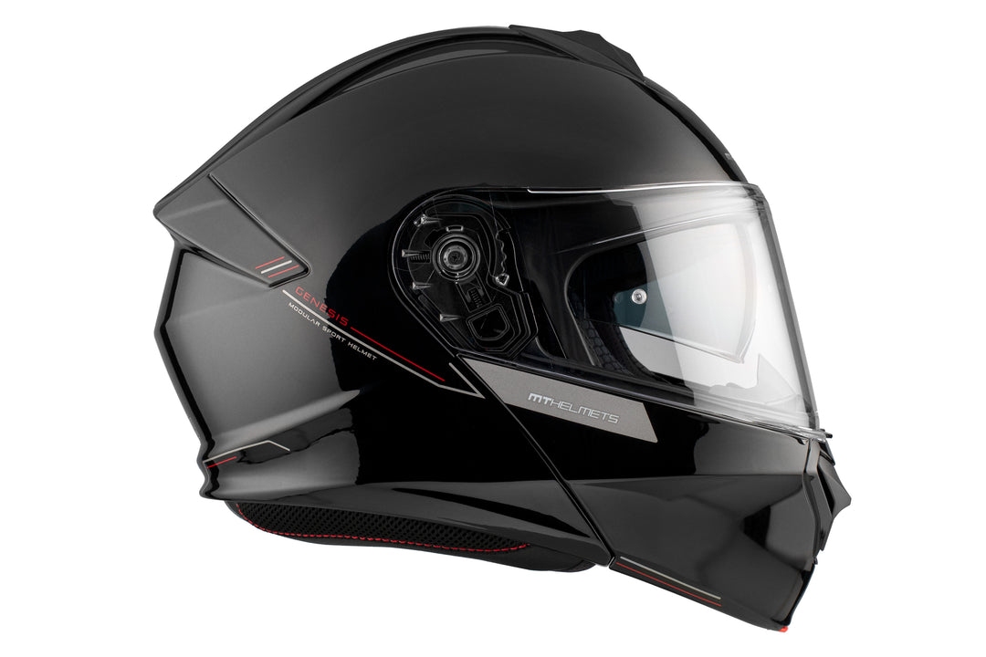 MT HELMETS GENESIS SV SOLID A1 GLOSS BLACK MODULAR HELMET 