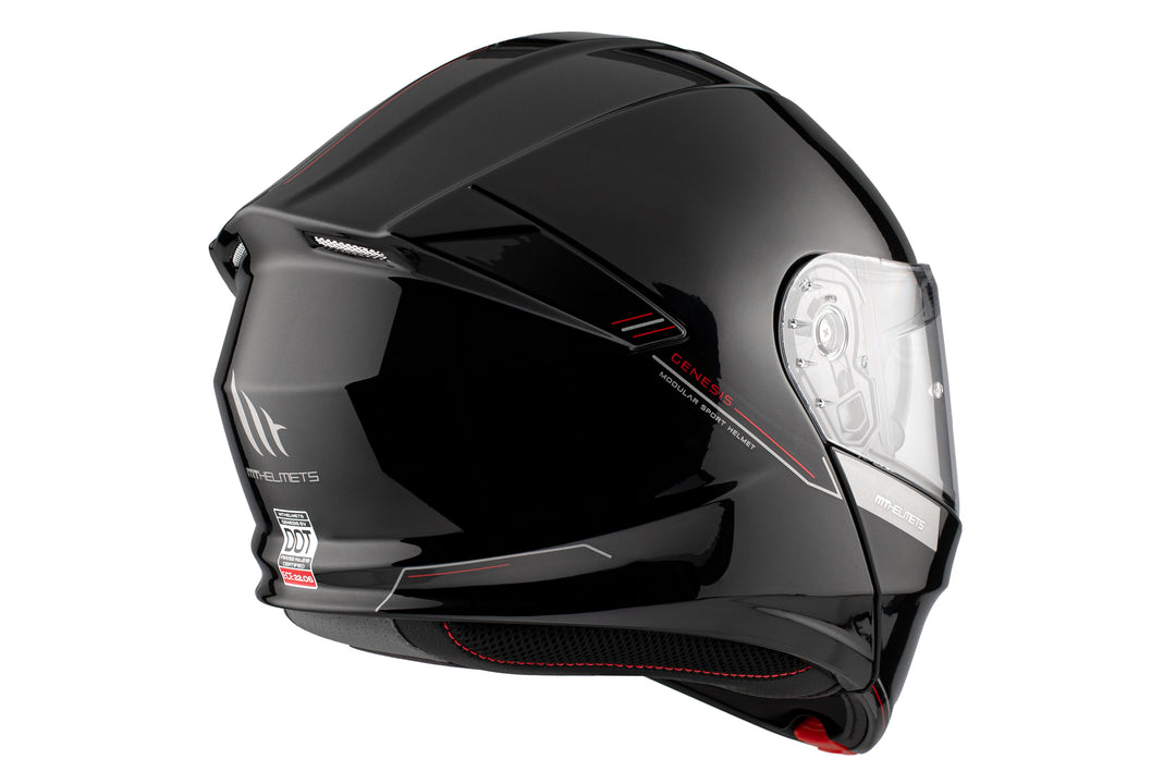 MT Genesis SV Modular Helmet – Gloss Black Flip-Up with Sun Visor
