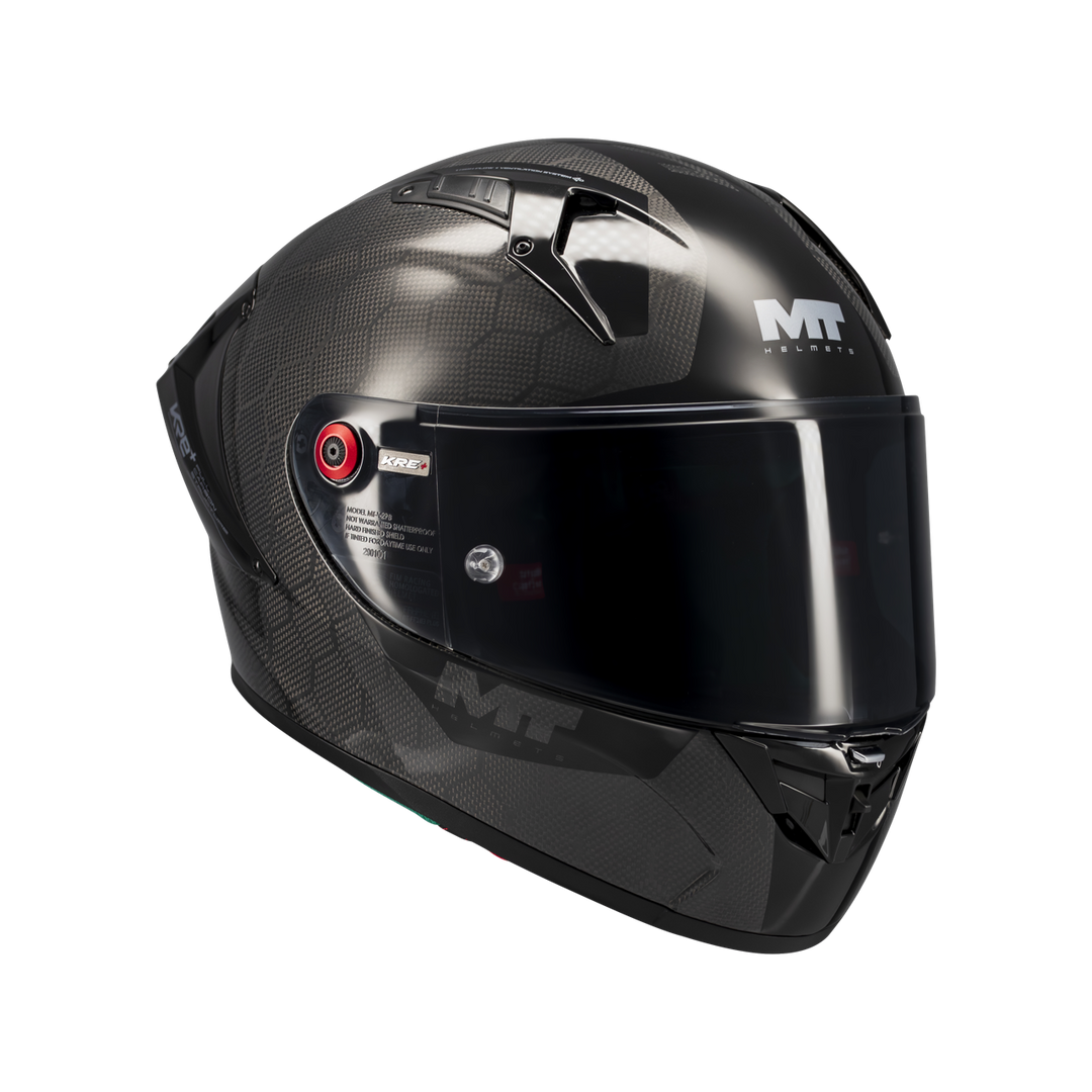 MT HELMETS KRE+ S SOLID A11 GLOSS CARBON FULL FACE