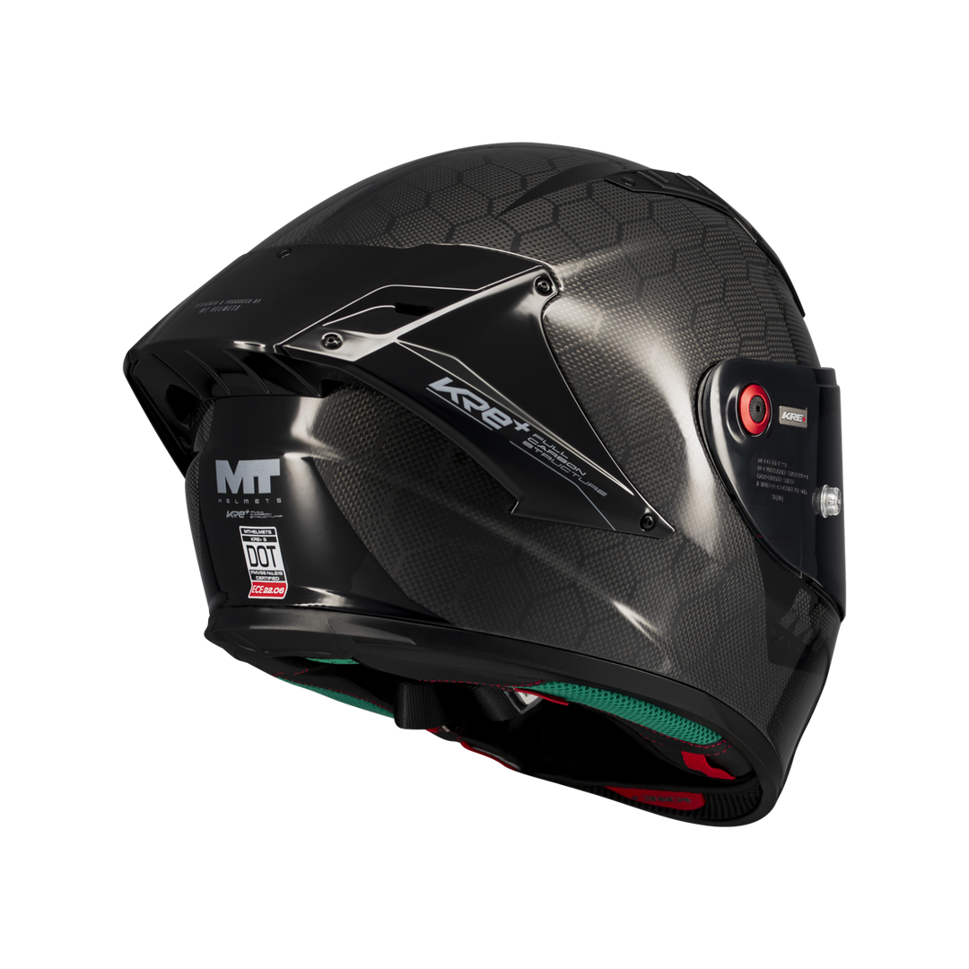 MT HELMETS KRE+ S SOLID A11 GLOSS CARBON FULL FACE