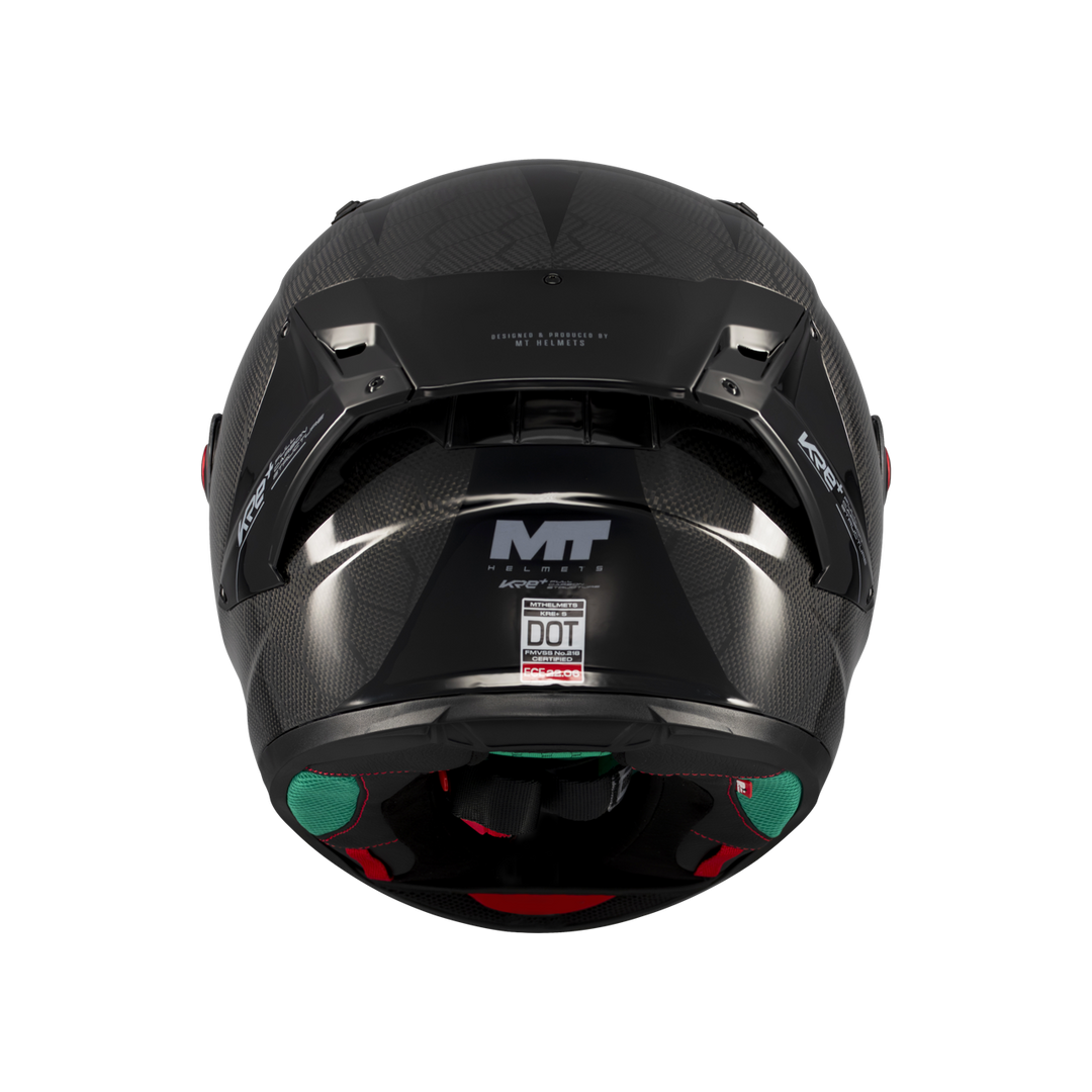 MT HELMETS KRE+ S SOLID A11 GLOSS CARBON FULL FACE