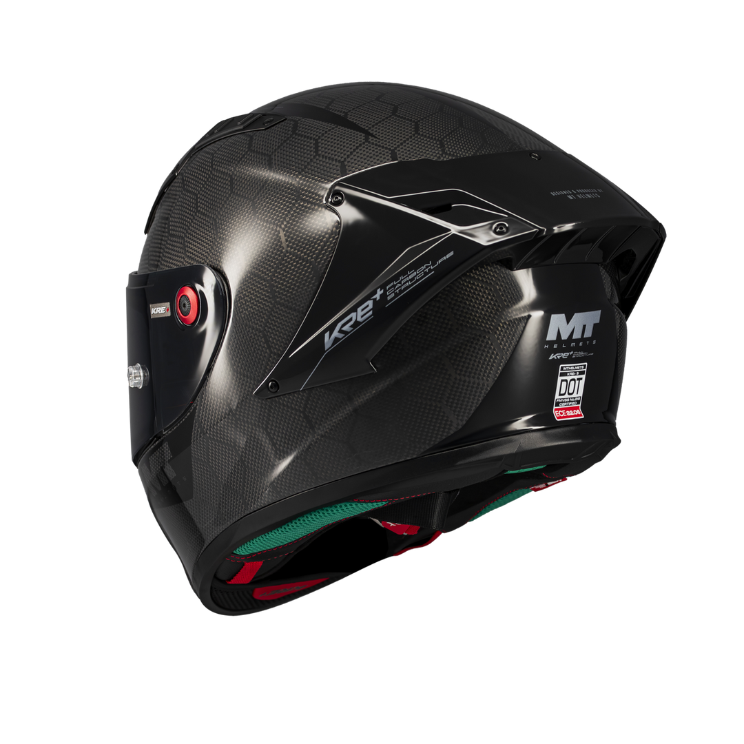 MT HELMETS KRE+ S SOLID A11 GLOSS CARBON FULL FACE