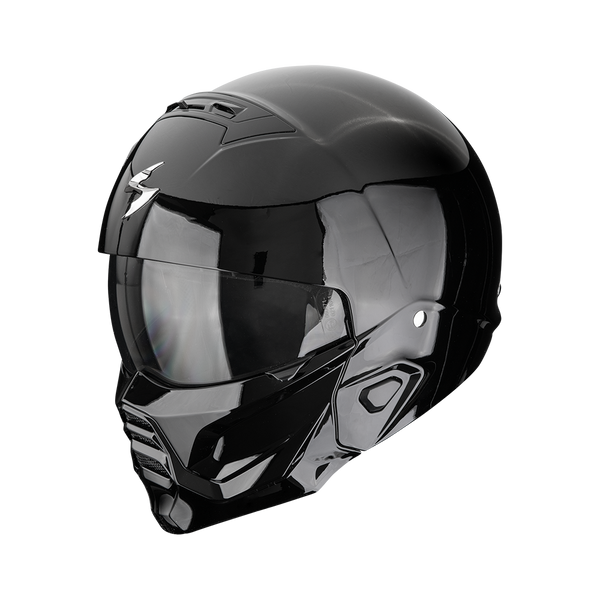 Scorpion Exo-Combat II Solid Black Gloss Open Face Motorcycle Helmet