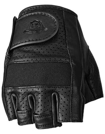 HIGHWAY 21 Half Jab Perforated Leather Gloves Black