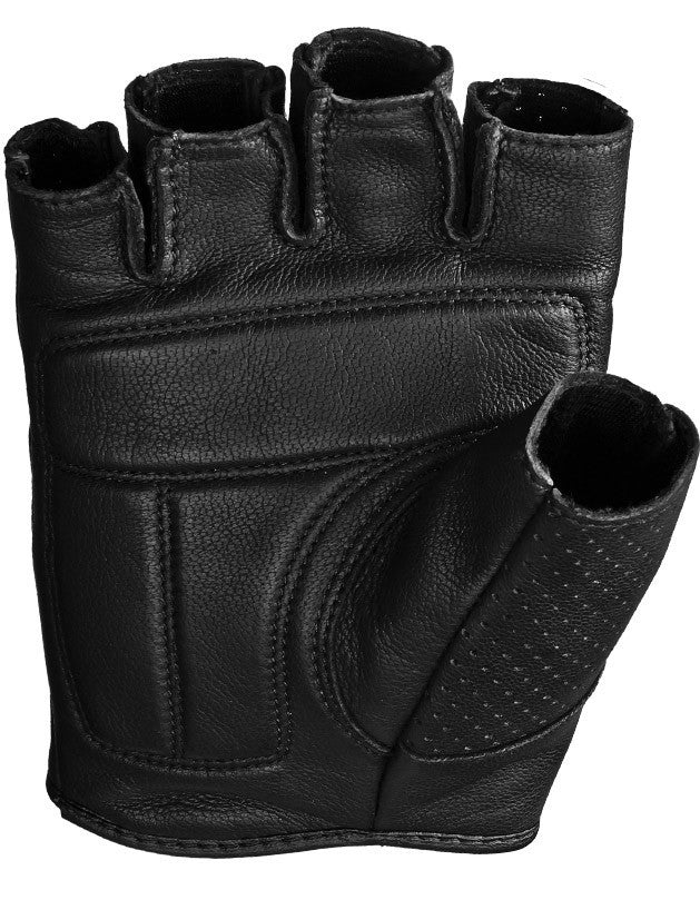 HIGHWAY 21 Half Jab Perforated Leather Gloves Black