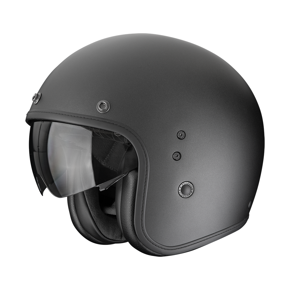 Scorpion Belfast EVO retro motorcycle helmet with classic design and modern safety features