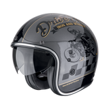 SCORPIONمن سكوربيون BELFAST EVO DRIVE FAST Silver-Black خوذة مفتوحة الوجه