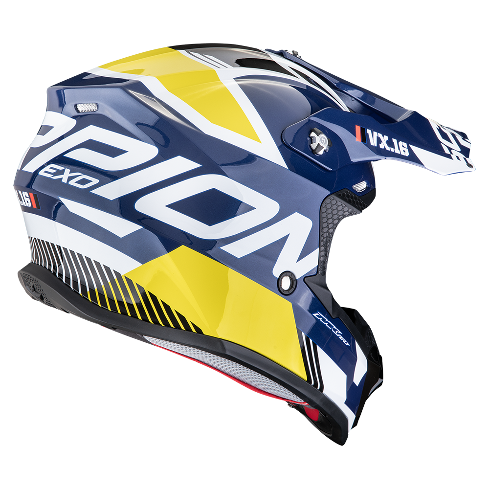SCORPION من سكوربيون VX-16 EVO AIR ANALOG White-Blue-Yellow خوذة صحراوية