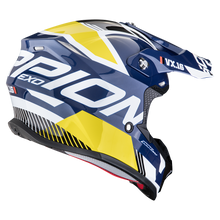 تحميل الصورة في عارض المعرض ، SCORPION من سكوربيون VX-16 EVO AIR ANALOG White-Blue-Yellow خوذة صحراوية