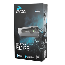 CARDO Packtalk Edge Bluetooth mesh intercom – single unit with JBL and magnetic mount