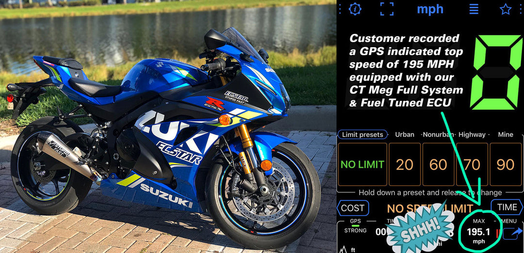 مافلر w/ 17 بروكس سي تي ميغافون فول سيستيم GSX-R1000/R (17-25)
