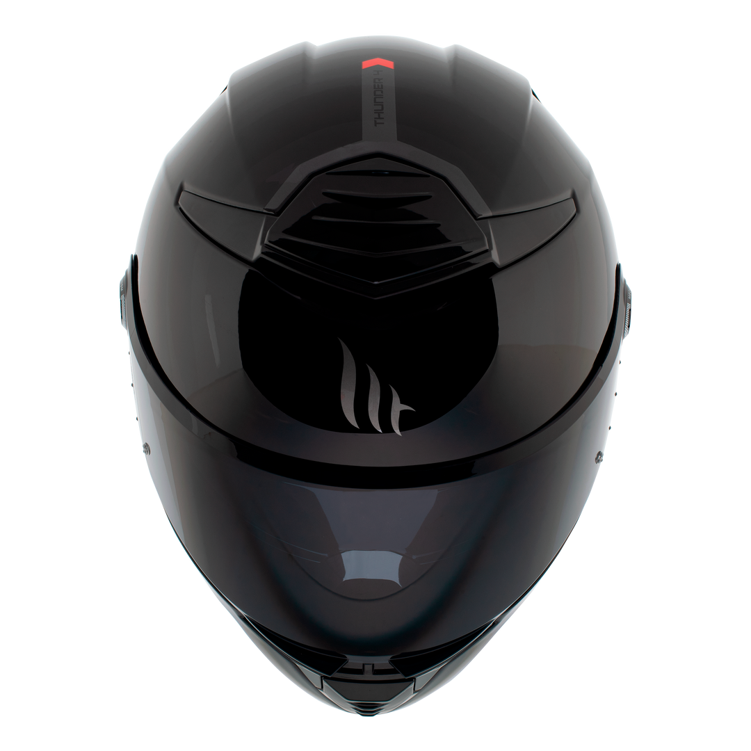 MT Thunder 4 SV Solid A1 Gloss Black Helmet – Full-Face ECE 22.06 Certified with Sun Visor