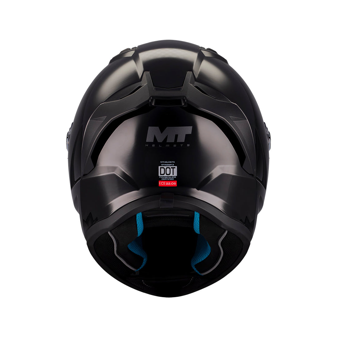 MT HELMETS STINGER 2 PURE A1 GLOSS BLACK FULL FACE HELMET