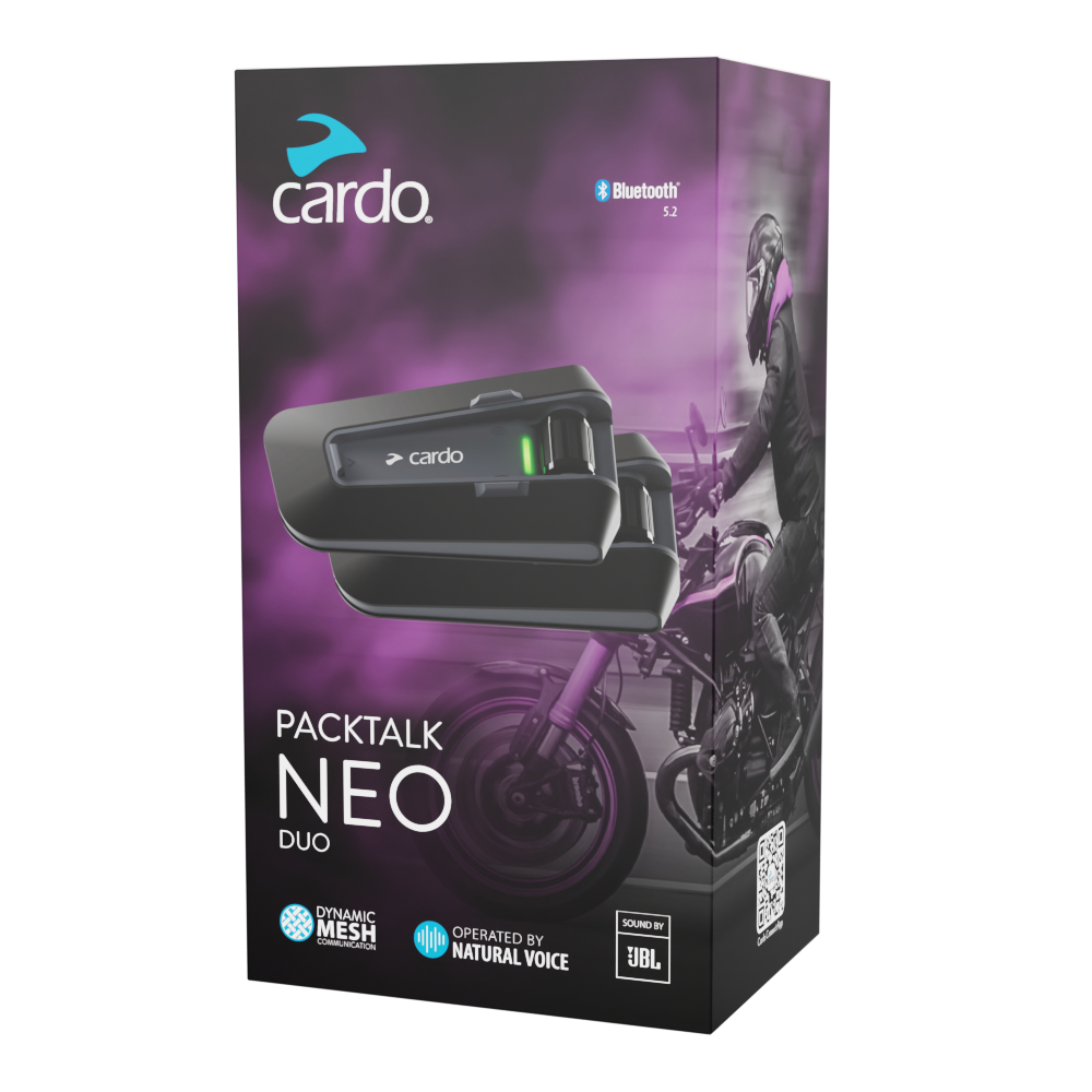 CARDO Packtalk Neo Bluetooth Helmet Intercom DUO – Mesh DMC Gen2