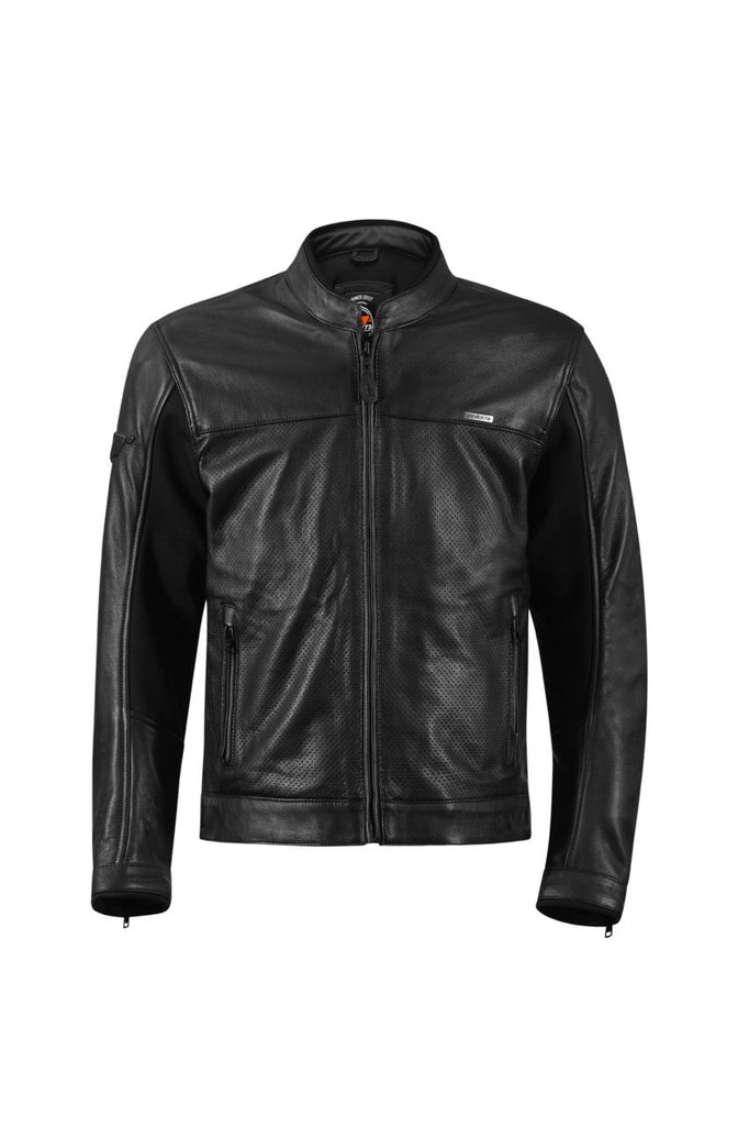 Seventy Degrees SD-JL4 Legend Classic black perforated leather motorcycle jacket with CE Level 2 protectors