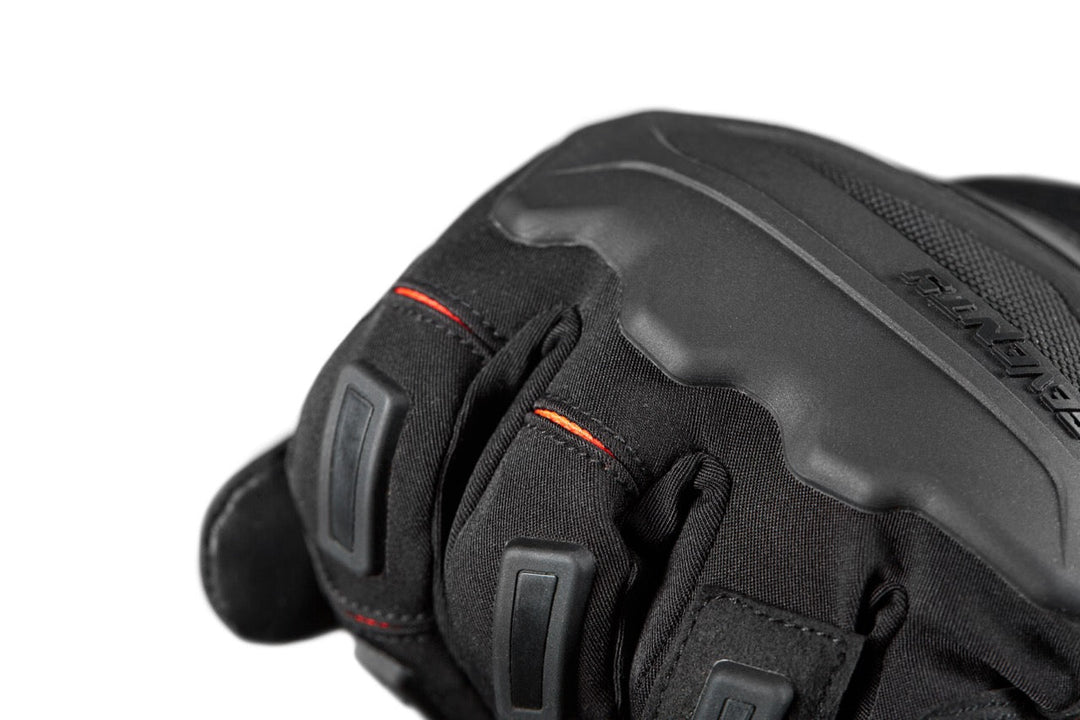 Seventy Degrees SD-T13 Aspen Light Motorcycle Gloves Black/Red – Waterproof Adventure Gloves with Rubber Protection