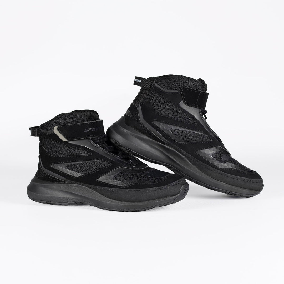 Seventy Degrees SD-BC9 Premier Urban black motorcycle boots for men and women with breathable mesh and reinforced protection