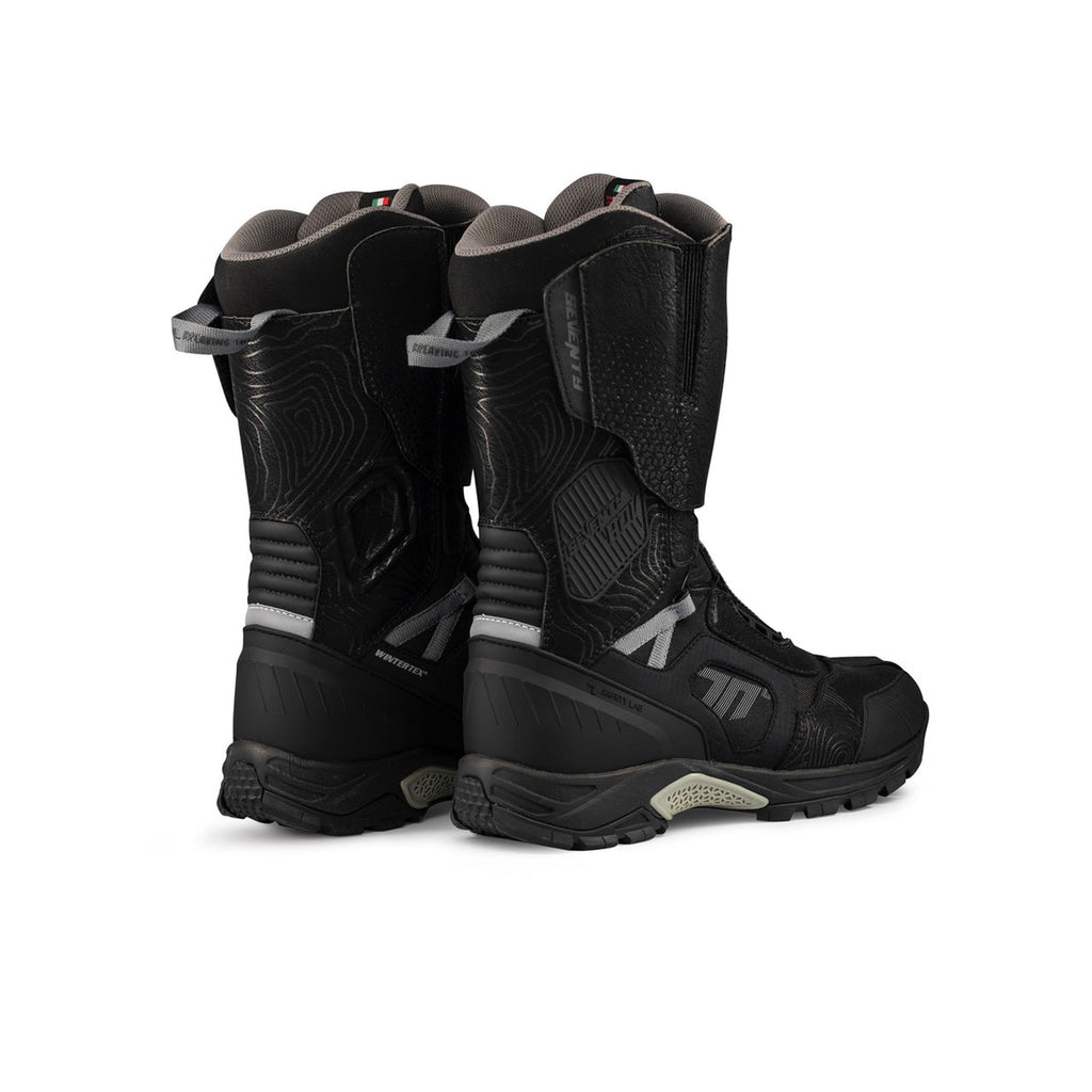 Seventy 70 Stelvio High waterproof adventure motorcycle boots – black and grey, with ATOP closure system