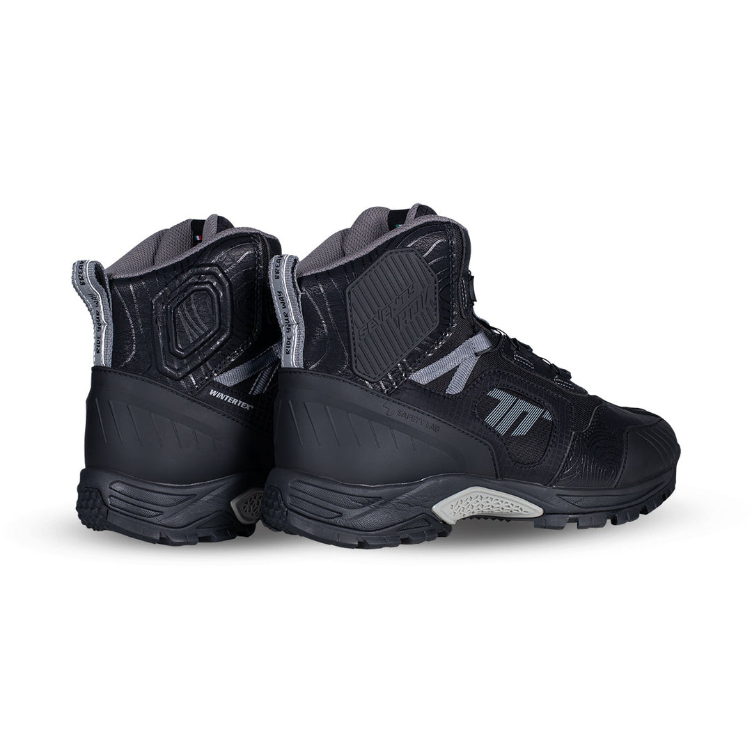 Seventy 70 Stelvio Low waterproof motorcycle boots – black and grey with low-cut ergonomic design and ATOP closure system