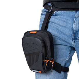 Seventy Degrees SD-TL1 Motorcycle Leg Bag – Black/White, Compact and Adjustable Rider Storage Bag